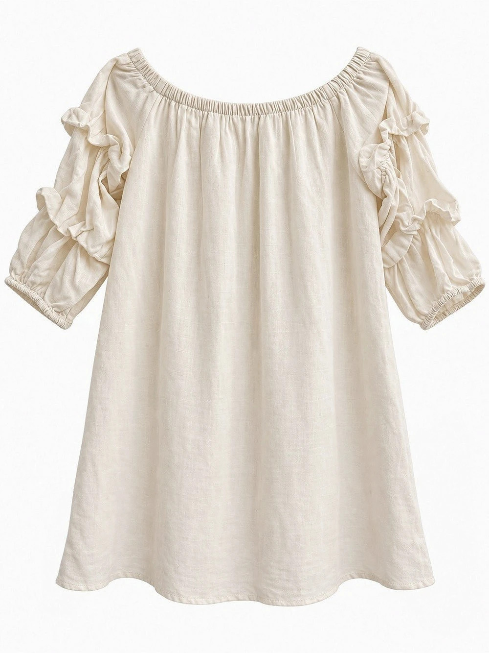 Lulus Ruffle Sleeve Blouse in Cream Size Medium